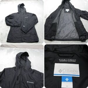 Columbia Jacket Women‎ XS Black Omni Waterproof Hood Rain Lightweight Packable
